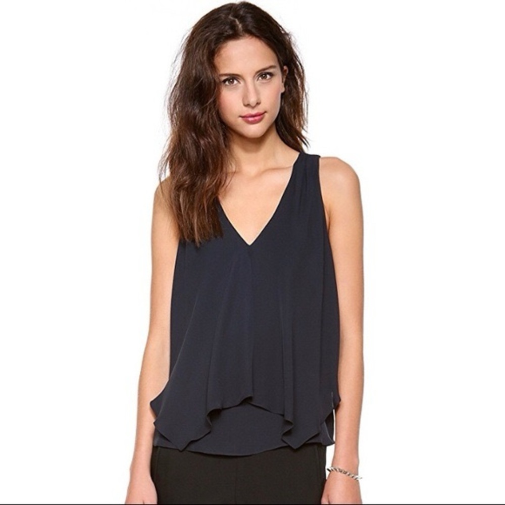 Theory Jantine 100% Silk Pleat Blouse